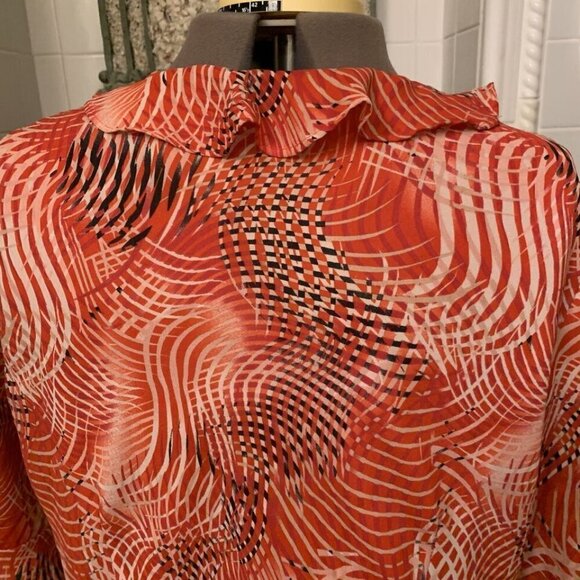 Dress U II. Size 3X. Lined Semi Sheer Ruffled Pullover Blouse. Flared. B92. - Picture 6 of 6